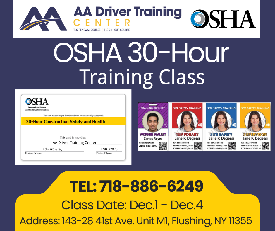 OSHA 30 Hour Training Class Banner
